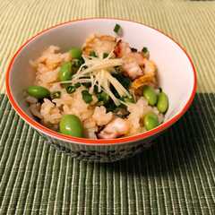 รูปของ タコとベビーホタテの炊き込みご飯