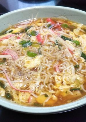 サッポロ一番かに玉あんかけラーメン-レシピのメイン写真