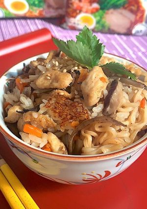 サッポロ一番ごま味でかんたん絶品かしわ飯-レシピのメイン写真