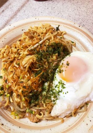 サッポロ1番でパリッと焼きそば-レシピのメイン写真