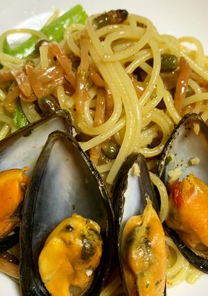 セブイレのムール貝とつくしの春パスタ-レシピのメイン写真