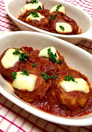 大豆入りハンバーグ♡トマト煮込み-レシピのメイン写真