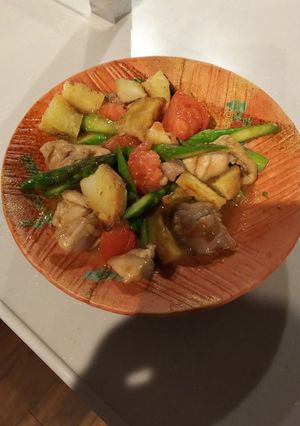 残り物のフライドポテトと鶏肉のバター炒め-レシピのメイン写真