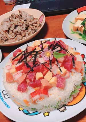 ちらし寿司ケーキ ひな祭り-レシピのメイン写真