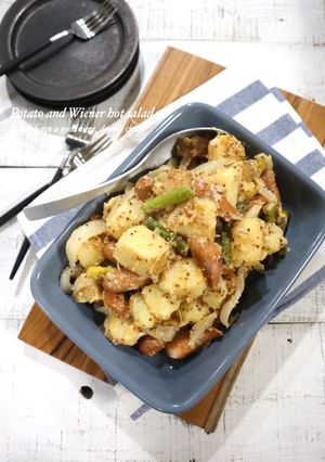 ポテトとウインナーの粒マスホットサラダ-レシピのメイン写真