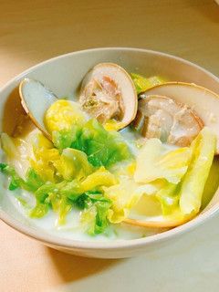 ハマグリとキャベツの簡単ミルクスープ-レシピのメイン写真