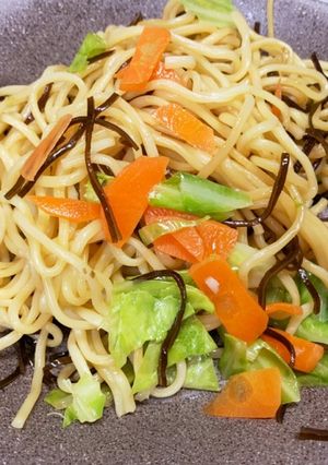 レンジで！あっさり塩こんぶ焼きそば＊-レシピのメイン写真