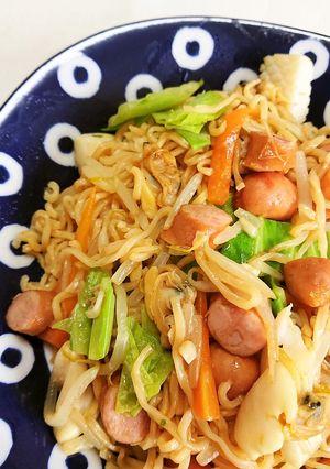 サッポロ一番♡バターしょうゆ焼きラーメン-レシピのメイン写真