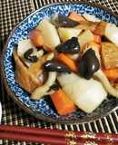 聖護院と霜降りひらたけの煮物