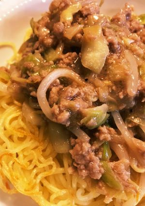 かた焼きそば　餃子餡かけ-レシピのメイン写真