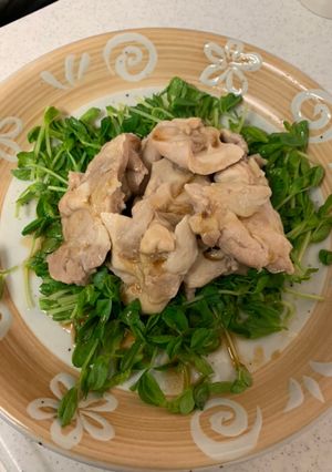 電子レンジで豆苗のよだれ鶏風-レシピのメイン写真