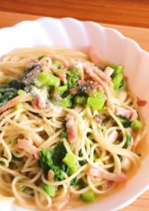 カップスープで簡単・菜の花(青菜)パスタ-レシピのメイン写真