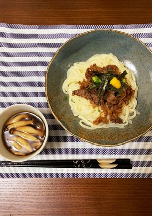 プチ贅沢ランチ☆牛肉つけうどん-レシピのメイン写真