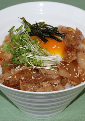 豚バラ肉と玉ねぎづくしのミニ丼♪-レシピのメイン写真