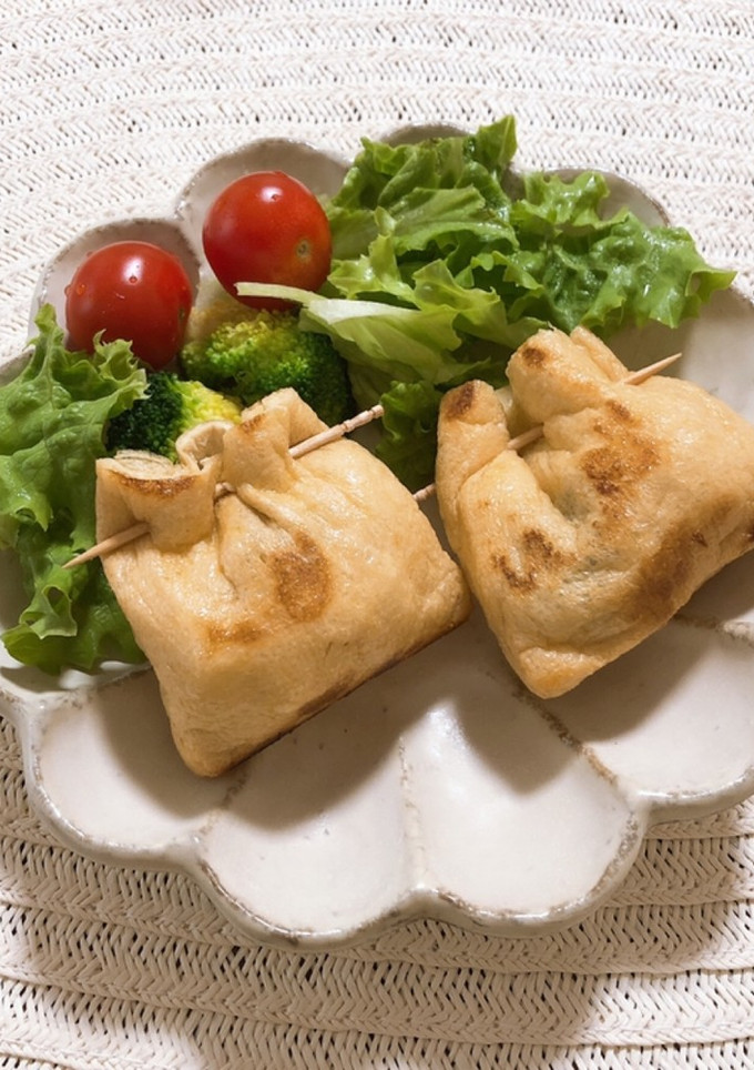 長芋と塩昆布のきんちゃく焼き＊-レシピのメイン写真