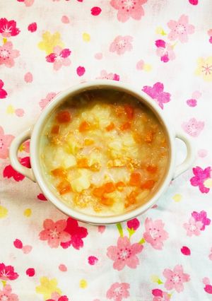 離乳食中期余り野菜と鮭のクリームシチュー-レシピのメイン写真