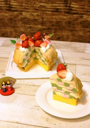 ひなまつりチェックミルクレープ-レシピのメイン写真