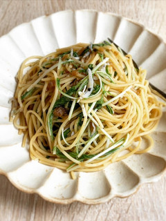 レンジでできる!しらすと水菜の和風パスタ-レシピのメイン写真