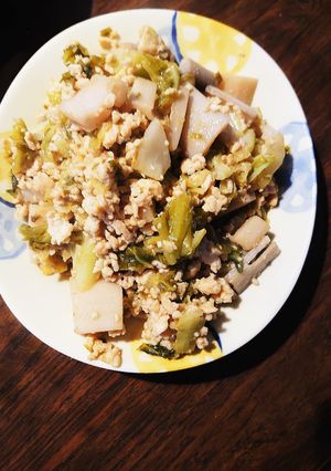 蓮根＆鶏挽き柔らかキャベツのふき味噌和え-レシピのメイン写真