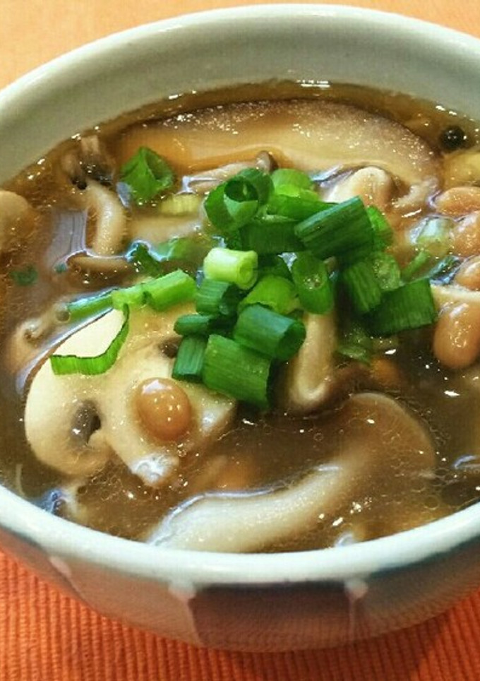 簡単♡醤油麹と生姜の納豆きのこスープ-レシピのメイン写真
