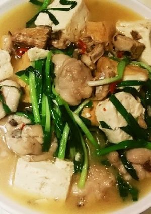 金銀豆腐(2色の豆腐と、鶏・魚の炒め物)-レシピのメイン写真