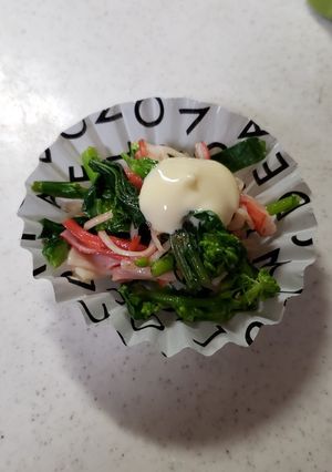 お弁当に！菜の花とカニかまのマヨソテー-レシピのメイン写真