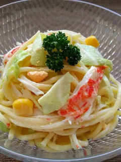 春キャベツとパスタのマヨサラダ-レシピのメイン写真