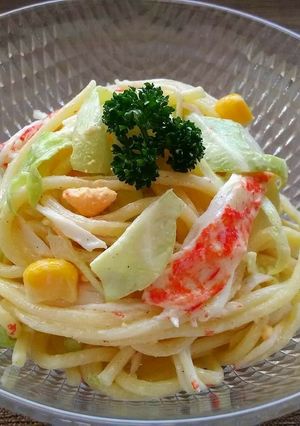 春キャベツとパスタのマヨサラダ-レシピのメイン写真