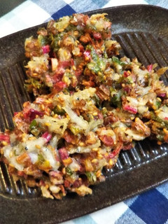 かぶの葉としらすといりごまの米粉かき揚げ-レシピのメイン写真