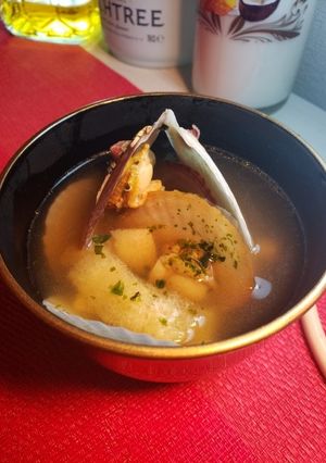 【ホタテのパワー】ホタテの稚貝のお吸い物-レシピのメイン写真