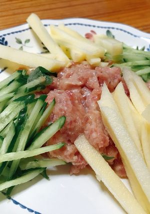 まぐろのたたきと林檎のユッケ-レシピのメイン写真