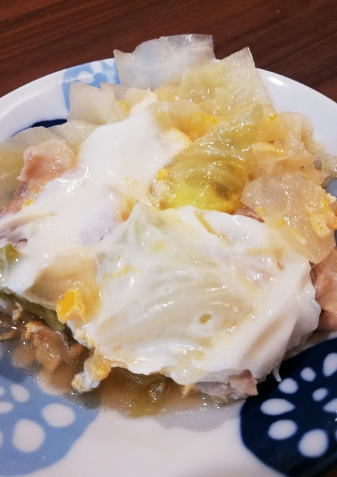 材料３つ☆豚肉とキャベツの卵とじ-レシピのメイン写真
