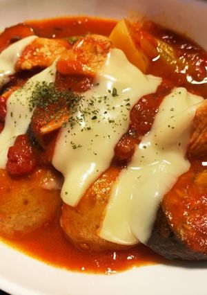 アスパラと鶏胸肉の簡単トマト煮込み☆-レシピのメイン写真