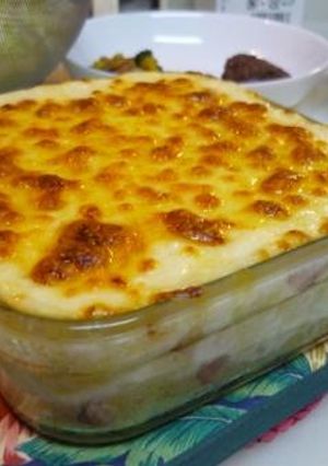 重ねてベーコンポテトグラタン-レシピのメイン写真