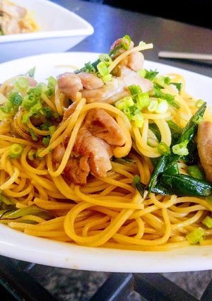 鶏モモと長ねぎのスパゲティ-レシピのメイン写真
