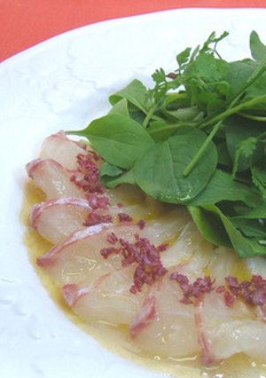 白身魚と梅のサラダ　カルパッチョ風-レシピのメイン写真