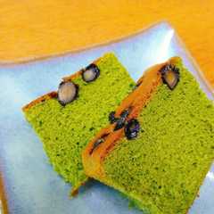 抹茶と甘納豆のカステラ-レシピのメイン写真