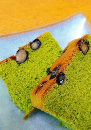 抹茶と甘納豆のカステラ-レシピのメイン写真