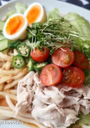 ごま+醤油こうじダレで食べるサラダうどん-レシピのメイン写真