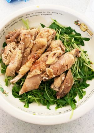 豆苗ともやしの蒸し鶏ナムル！-レシピのメイン写真
