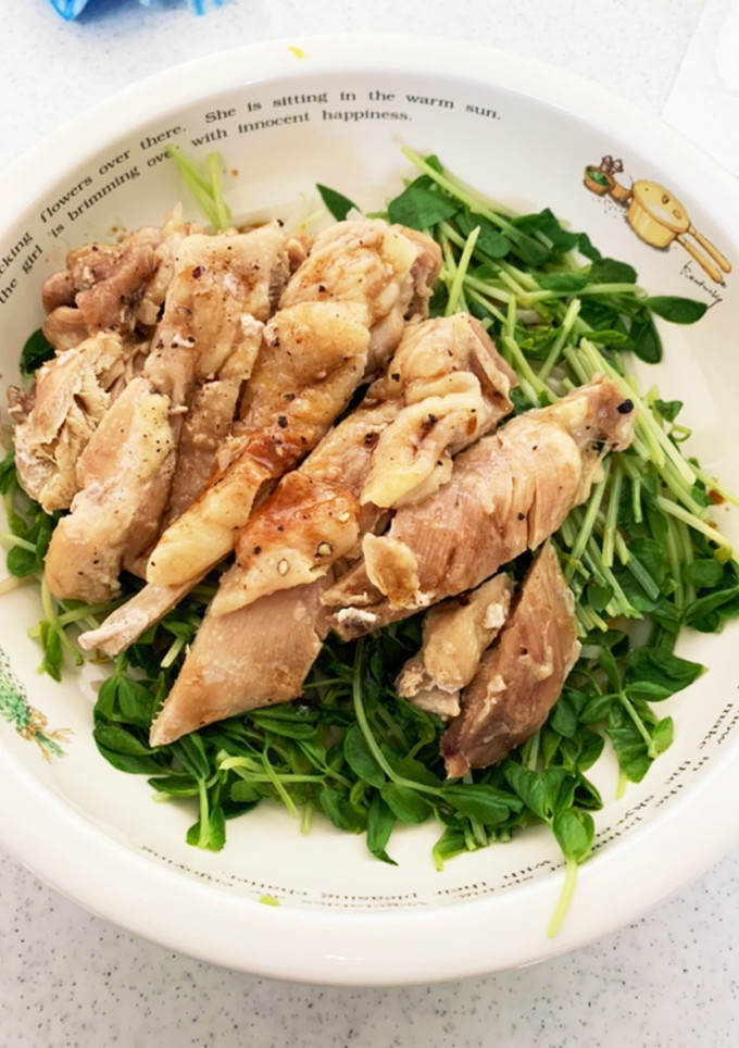 豆苗ともやしの蒸し鶏ナムル！-レシピのメイン写真