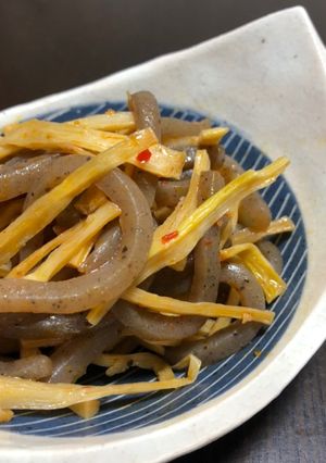 こんにゃくとたけのこのピリ辛炒め-レシピのメイン写真