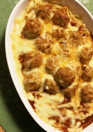 業務スーパーの肉団子スパゲティーグラタン-レシピのメイン写真