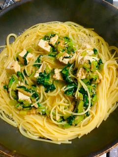 ターサイと豆腐の和風パスタ-レシピのメイン写真