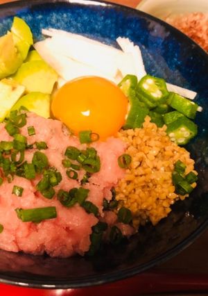 沢庵が主役！ねばねばネギトロアボカド丼-レシピのメイン写真