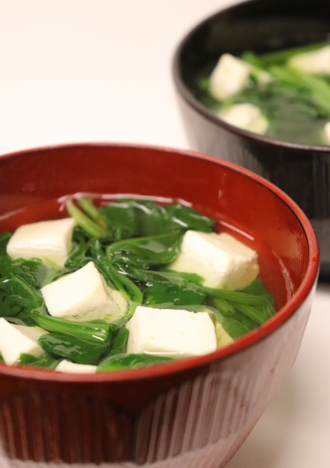 低FODMAP食♪法蓮草と豆腐の澄まし汁-レシピのメイン写真