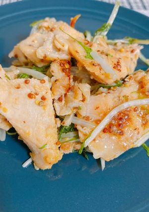 鶏もも肉と水菜のハニーマスタード焼き-レシピのメイン写真