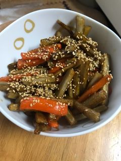 ゴボウの甘酢炒め-レシピのメイン写真