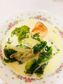 菜の花と鮭のミルクスープ-レシピのメイン写真