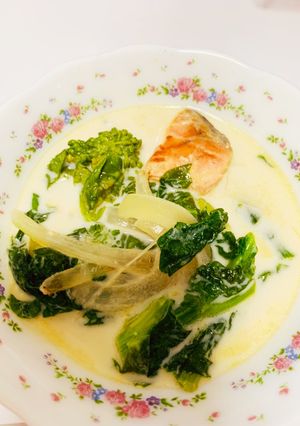 菜の花と鮭のミルクスープ-レシピのメイン写真